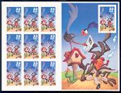 Wile E. Coyote & Road Runner Sheet of 10 Die-Cut 10th Stamp United States, 2000